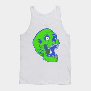 Green Halloween Zombie skull Tank Top